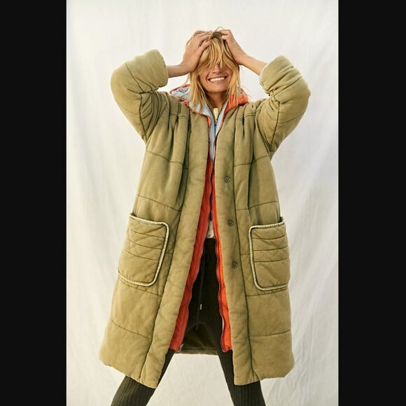 Free People Dolman Duvet Coat \\ Size XS // Sage Green - Picture 4 of 7